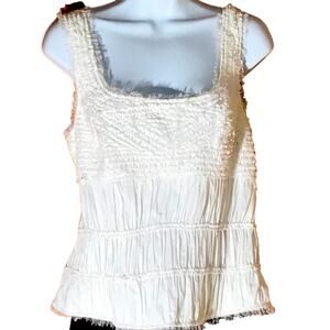 NWOT. International Concepts Cute White Cotton Top. 12